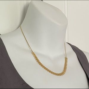 Gold Herringbone Necklace 17.71 in